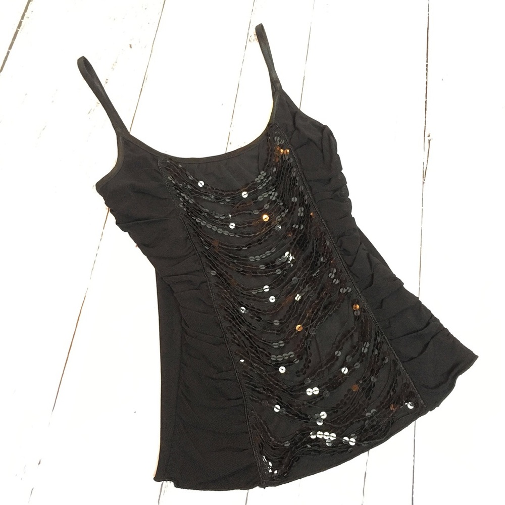 Forever 21 Black Sequin Tank Top Dressy Camisole